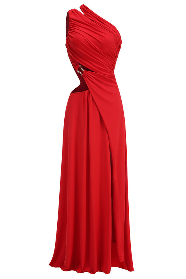 One Shoulder Ruched Cut Out Maxi Dress | Dress In Beauty
