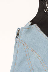 Bi-Material Spiral Denim Dress | Dress In Beauty