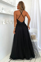 Sequin Tulle Evening Gown - View 21 | TEVQA
