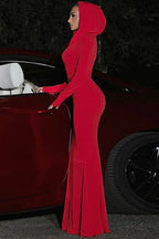 Hooded Maxi Dress - View 6 | TEVQA
