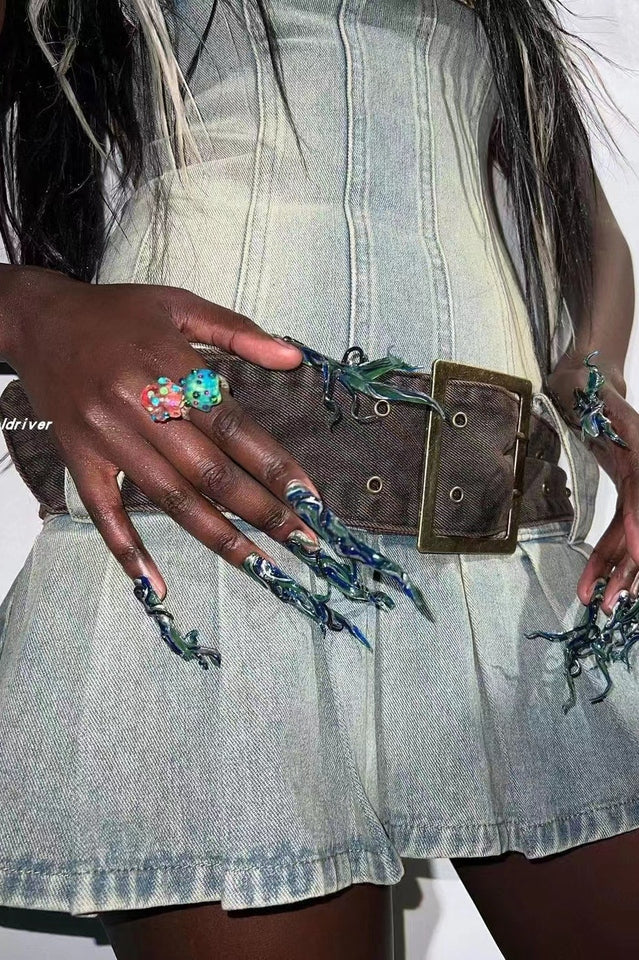 Chelsea Denim Kilt Mini Dress | Dress In Beauty