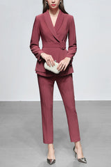 Lace Up Belt Waist Blazer Pants Suit | Dress In Beauty