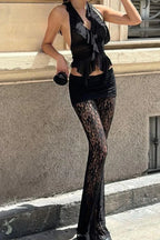 Flared Lace Pants - View 8 | TEVQA
