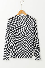 Rory Checkered Mesh Top | Dress In Beauty