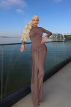 Strappy Long Sleeve Maxi Dress - TEVQA