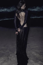 Cut Out Backless Gown - TEVQA