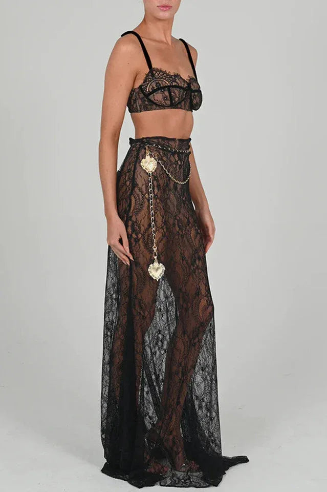 Lace Maxi Skirt Set Secondary image