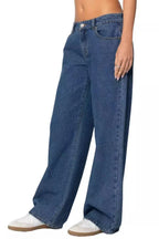 Striped wide leg denim jeans - View 9 | TEVQA