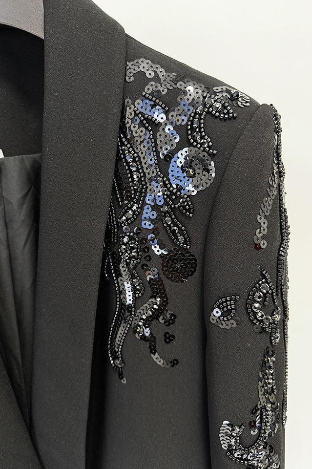 Kallie Sequin Embellished Blazer Mini Dress - View 17 | TEVQA