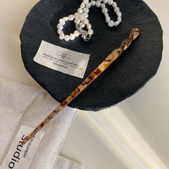 French Design Twist Acetate Hair Stick (6.9 Inch) - TEVQA