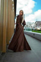 Rosey Tan Maxi Dress - View 18 | TEVQA