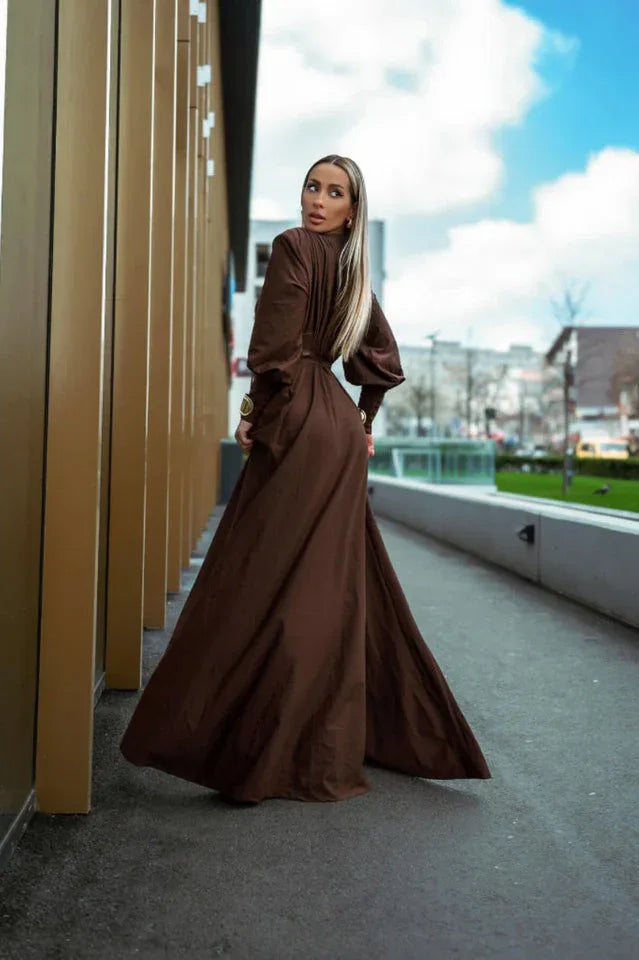 Rosey Tan Maxi Dress - View 18 | TEVQA