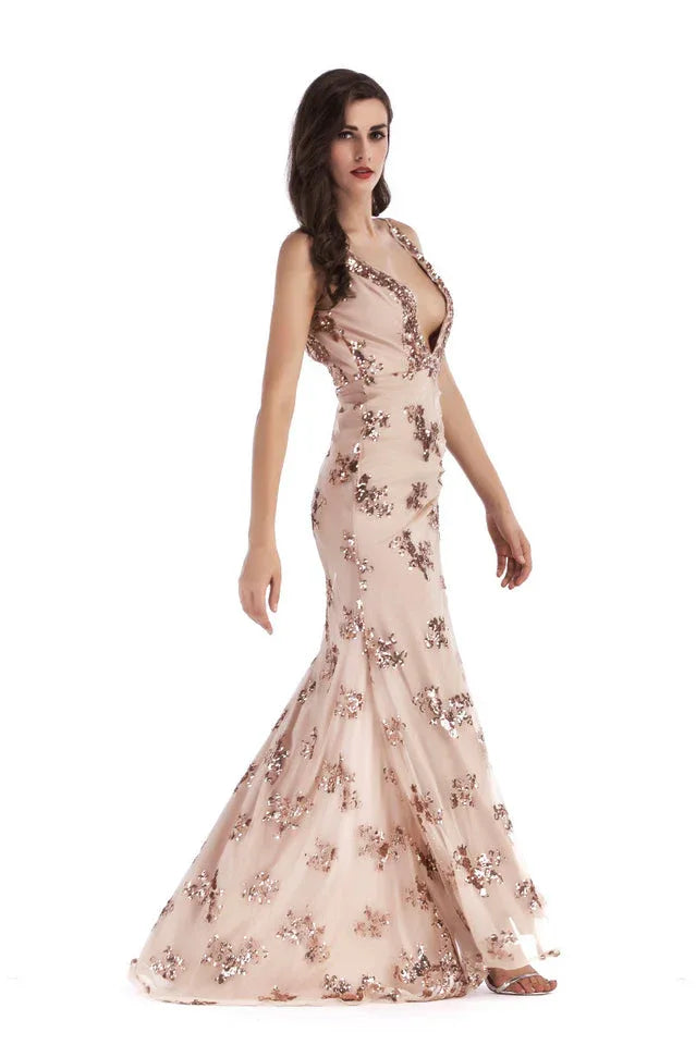 Floor Length Sequin Maxi Dress - View 13 | TEVQA