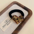 Matte leopard charm hair tie with a soft knit band - View 7 | TEVQA