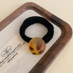 Matte leopard charm hair tie with a soft knit band - View 9 | TEVQA