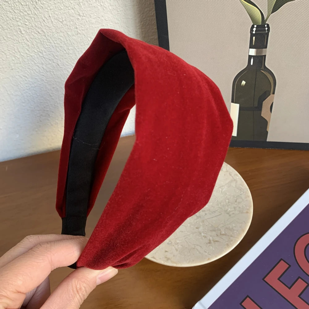 Wide Padded Velvet Headband - 2.4 Inch Holiday Statement Style