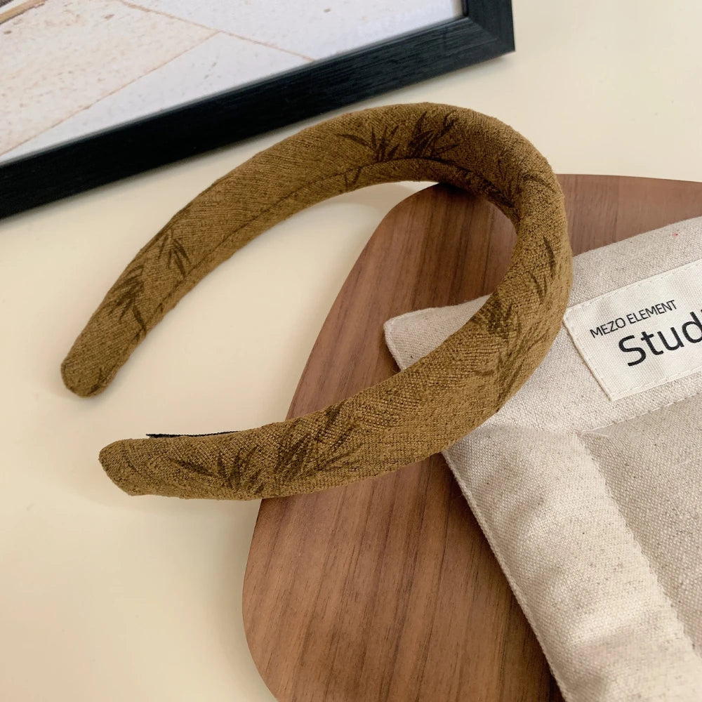 Vintage-Inspired Padded Headband Collection - 1.2 Inch Autumn Textures