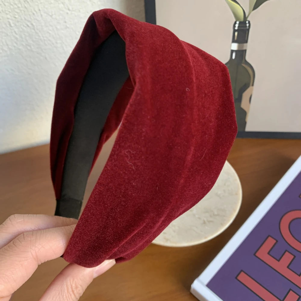 Wide Padded Velvet Headband - 2.4 Inch Holiday Statement Style