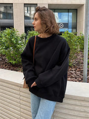Ultimate Oversized Fleece Crew Neck Sweatshirt - TEVQA