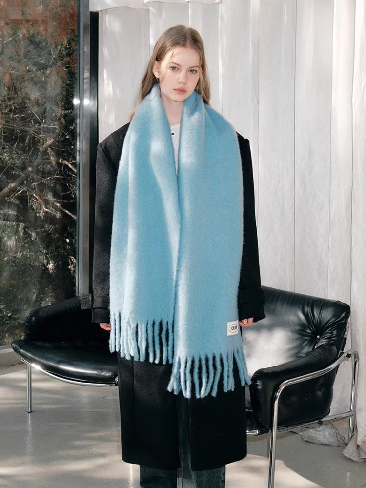 Mohair wool blend fringe scarf - View 6 | TEVQA