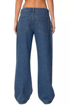 Striped wide leg denim jeans - View 10 | TEVQA