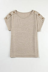 Button Detail Batwing Sleeve Casual Tee | Dress In Beauty