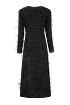Embellished maxi dress with feather trim - View 9 | TEVQA