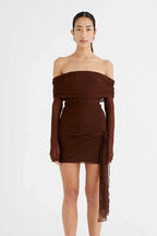 Yasmin Off Shoulder Mini Dress - TEVQA