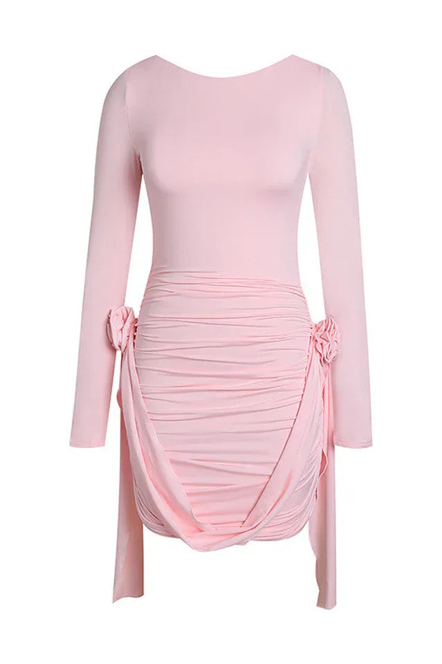 Amelia Blush Mini Dress - TEVQA