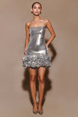 Faye Sequin Flower Mini Dress | Dress In Beauty