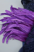 Strapless sequin mini dress with feather and tulle detail - View 9 | TEVQA