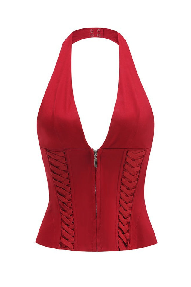 Celleen Halter Lace Up Corset | Dress In Beauty