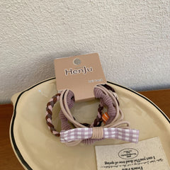 3-Pack Preppy Charm Hair Tie Set - Gentle Snag-Free Elastics