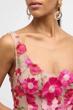 Floral Appliqué Mini Dress - View 6 | TEVQA