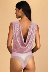 Evening Of Wonder Sequin Cowl Back Bodysuit | Dress In Beauty