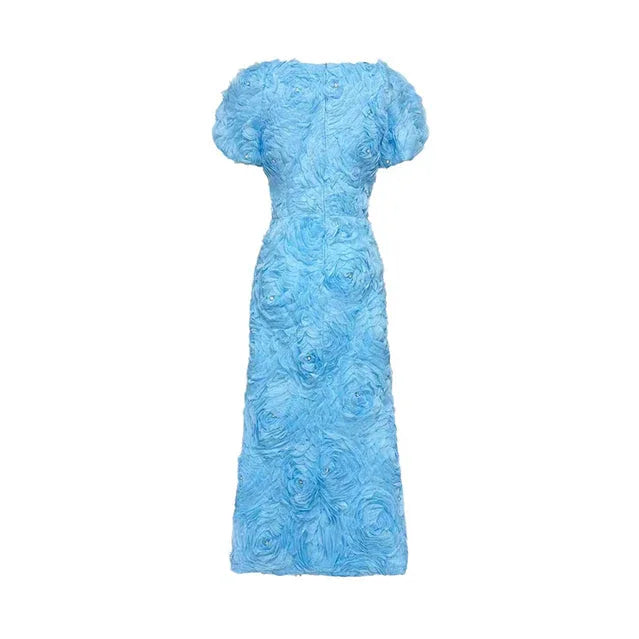 Floral Applique Midi Dress - View 12 | TEVQA