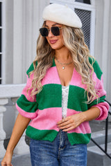 Striped Color Knit Cardigan | Dress In Beauty