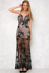 Deep V-Neck Glitter Beach Sequin Lace Dress - Dress In Beauty