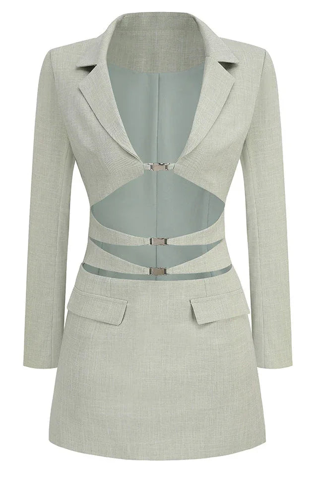 Cut Out Blazer Dress - View 8 | TEVQA
