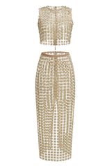 Saia Champagne Crochet Set - TEVQA
