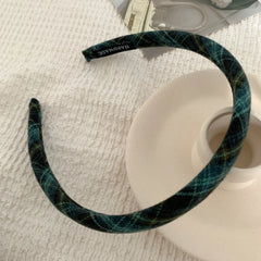Classic Plaid Slim Padded Headband - 0.6 Inch Lightweight Academia Style