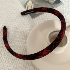 Classic Plaid Slim Padded Headband - 0.6 Inch Lightweight Academia Style