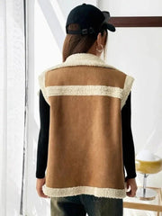 The Dakota Faux Shearling Moto Vest - TEVQA