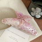 Large Jeweled Starfish Acetate Hair Claw Clip - View 6 | TEVQA