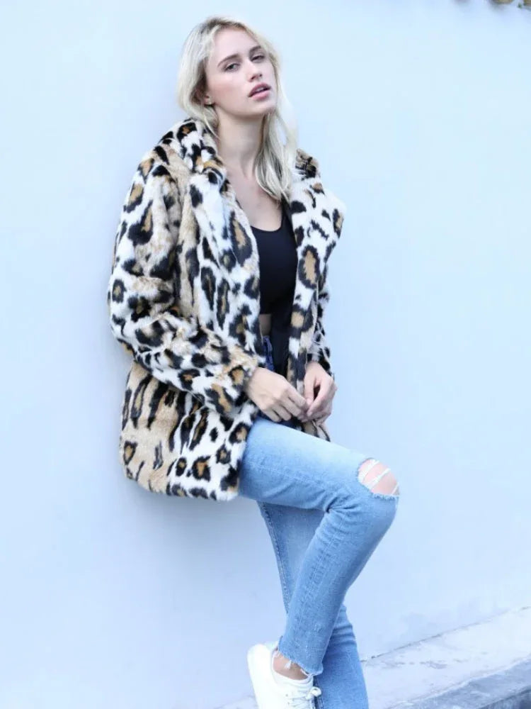 Wildcat Leopard Print Faux Fur Coat Secondary image