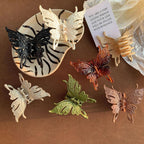 group of butterfly hair claws displayed with a small card