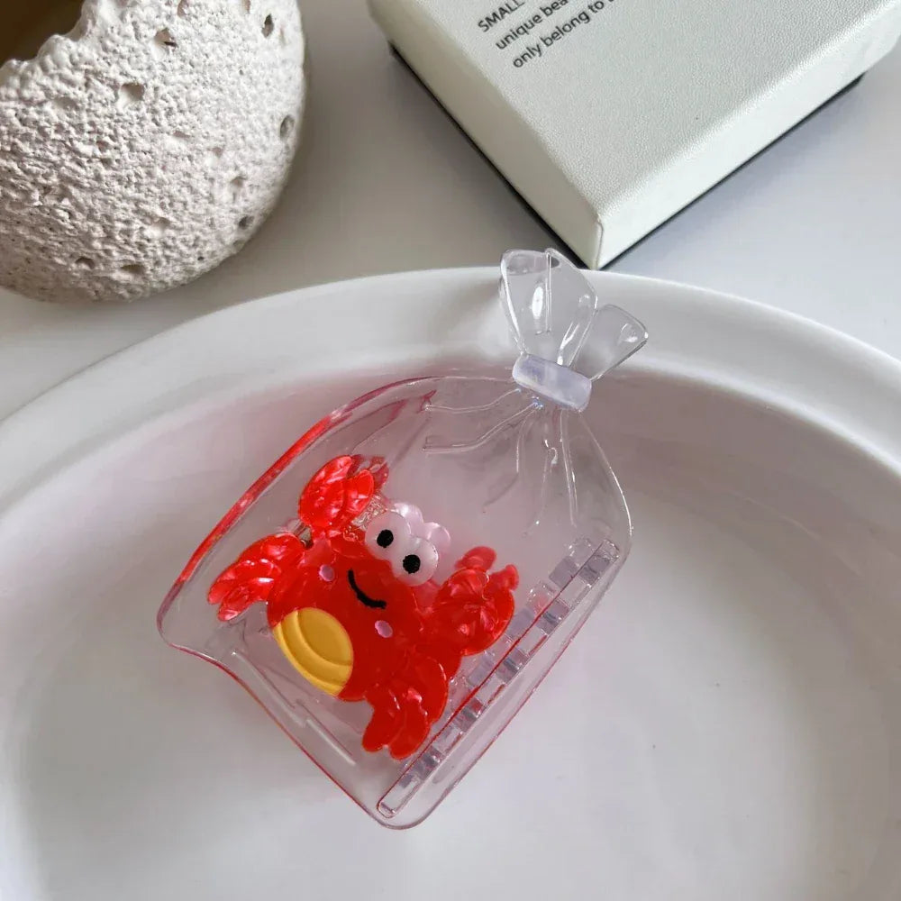 Whimsical 3D "Creature in Bag" Hair Claw Clip - 3.15 Inch - TEVQA