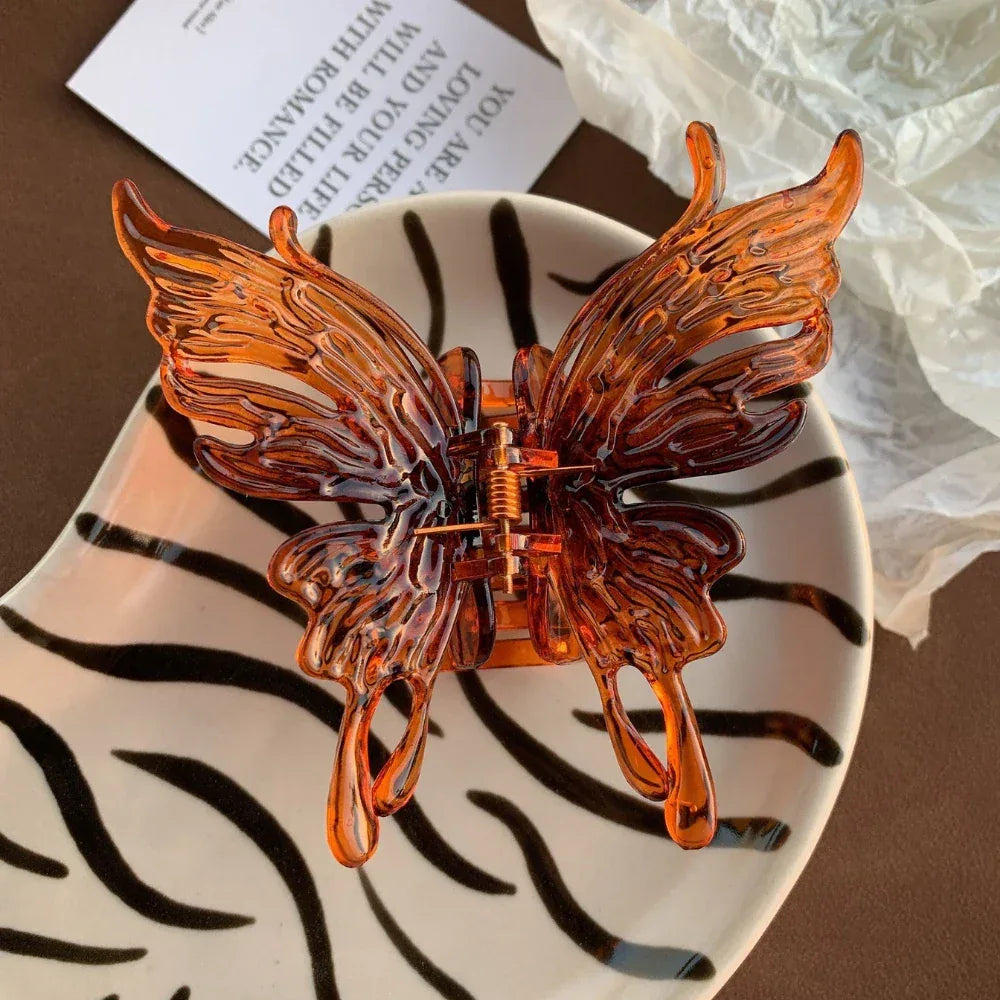 Large 4 Inch Ethereal Butterfly Hair Claw - View 9 | TEVQA