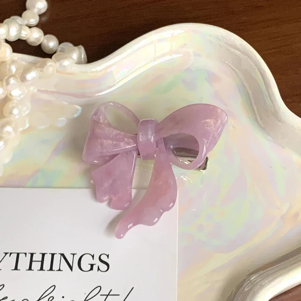 Acetate bow hair clip in various colors - View 9 | TEVQA