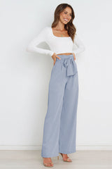 High Waist Belted Straight Leg Pants | Dress In Beauty